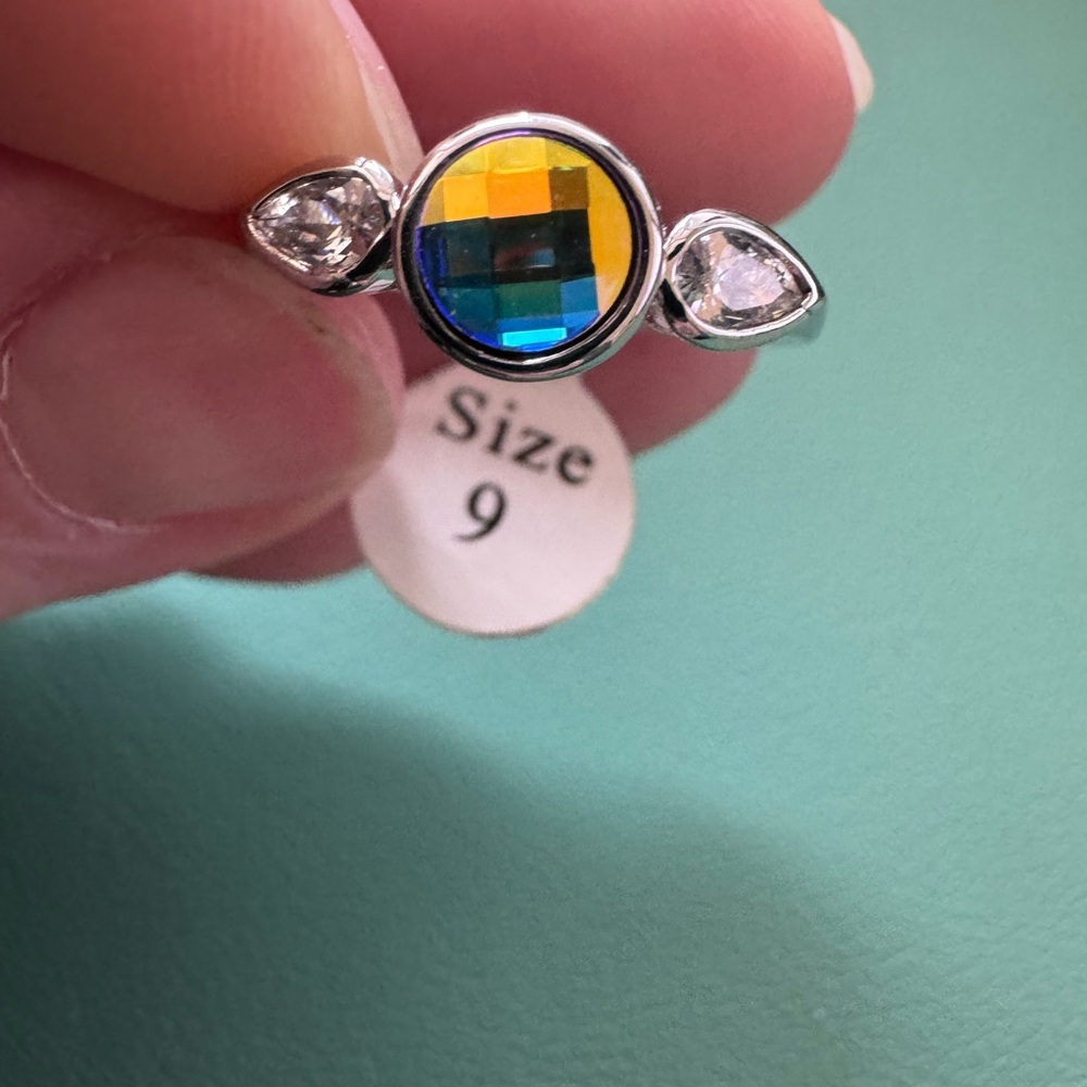 Fragrant Jewels Holographic and Silver size 9 ring NWT